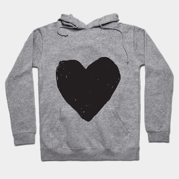 BLACK HEART (L) Hoodie by mhoiles